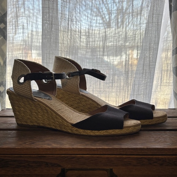 Lucky Brand Shoes - Lucky Brand Black Wedge Sandals